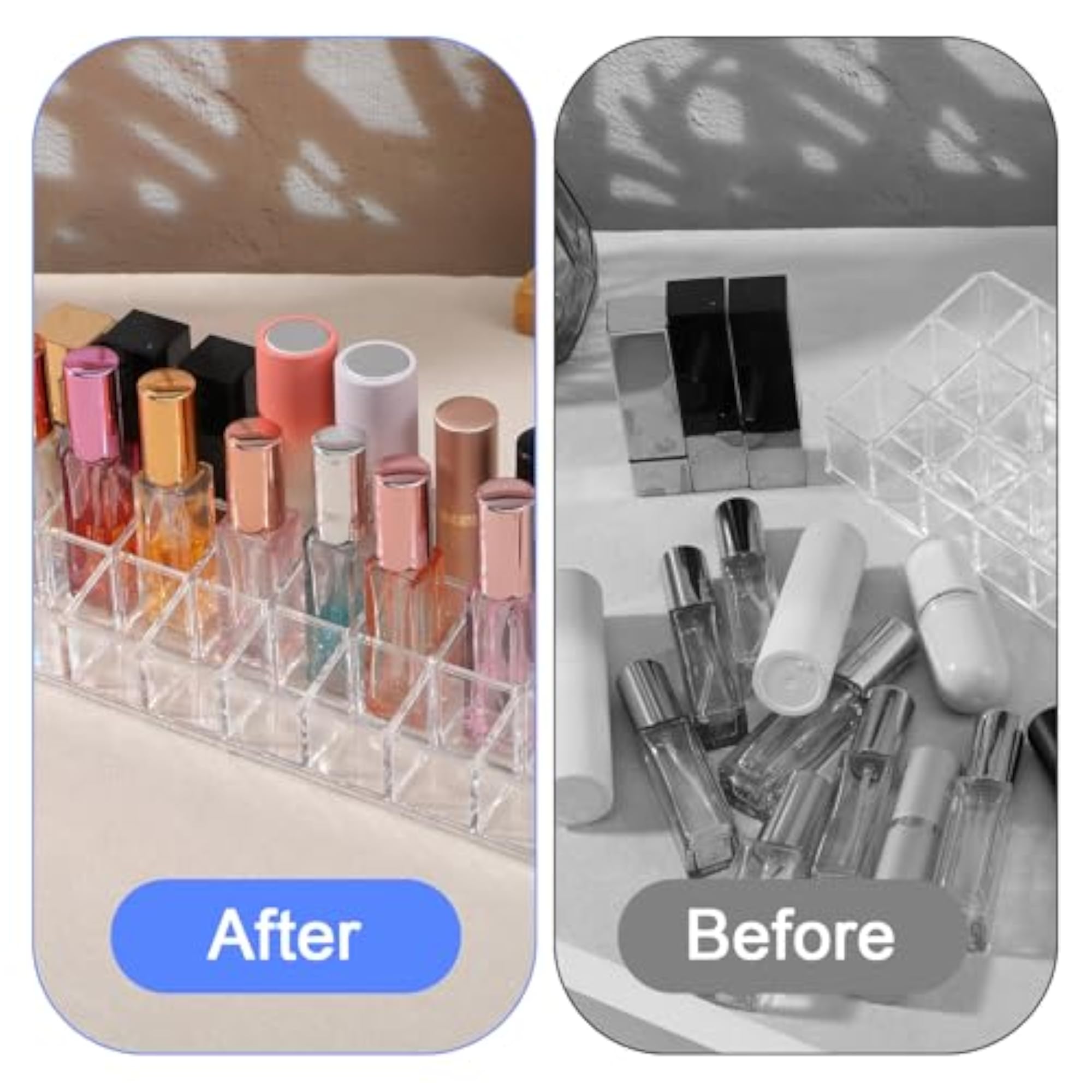 3-Pack Acrylic Lipstick Organizer, 72 Slot